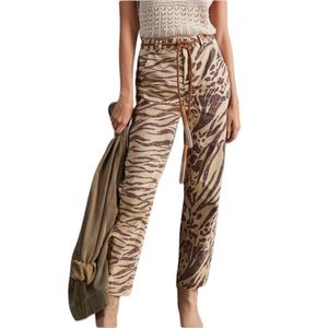 Pilcro The Long Bow Mixed Animal Print Pants — Size 29